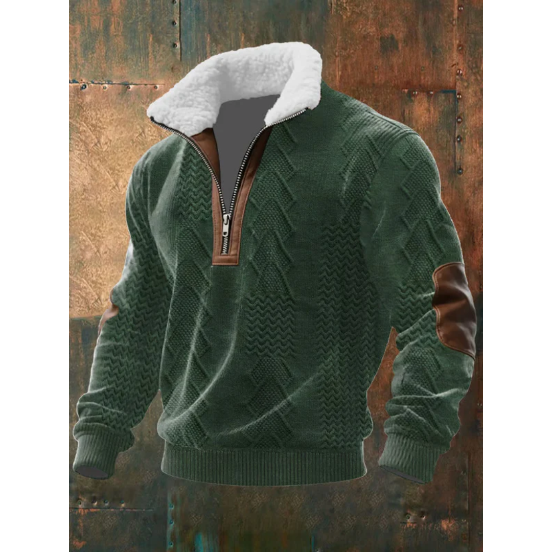 Fleecový rolák na zips so vzorom Erik