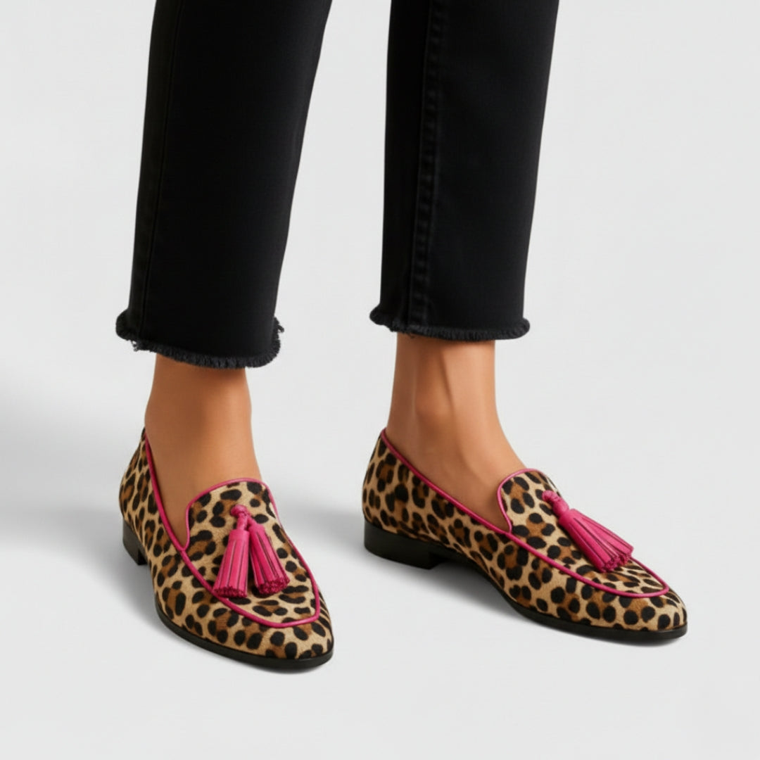 Elegantné mokasíny s leopardím vzorom Petronela