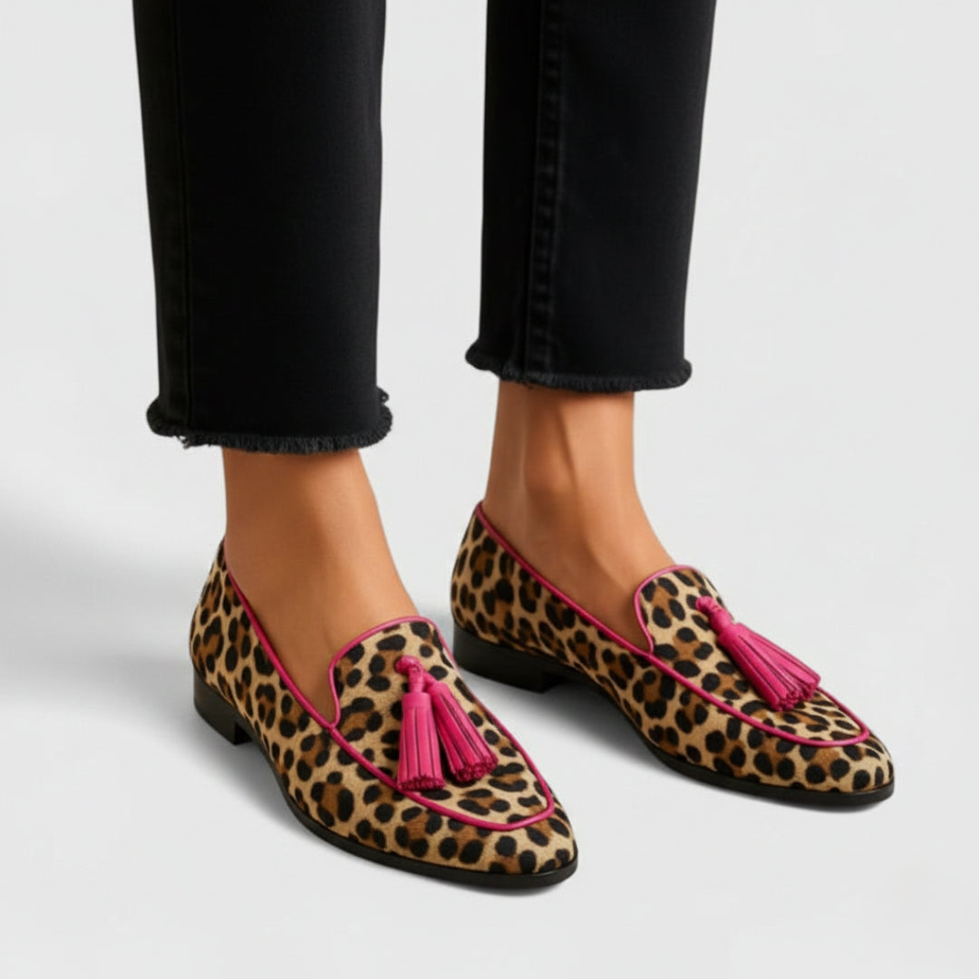 Elegantné mokasíny s leopardím vzorom Petronela