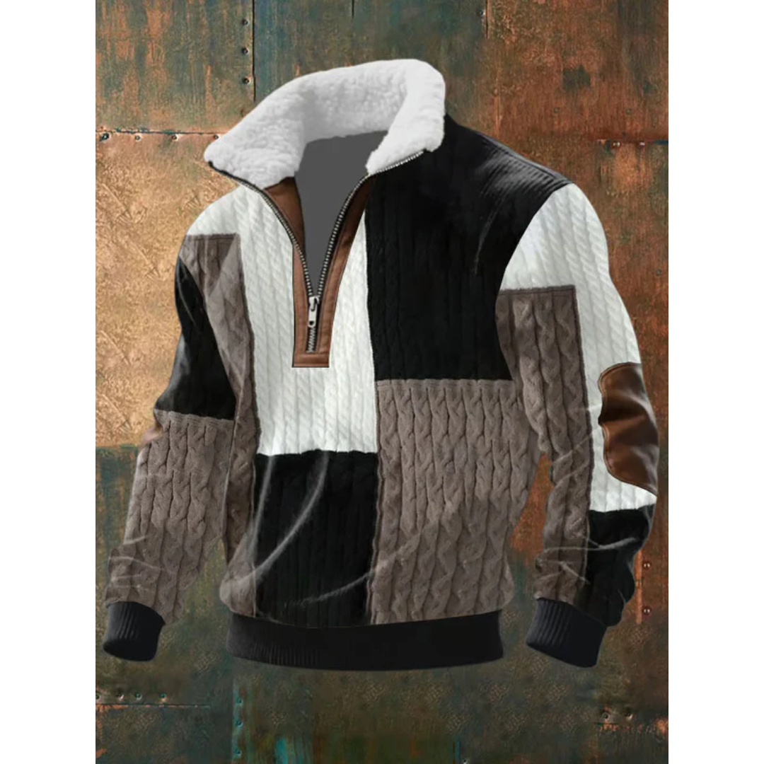 Fleecový rolák na zips so vzorom Erik