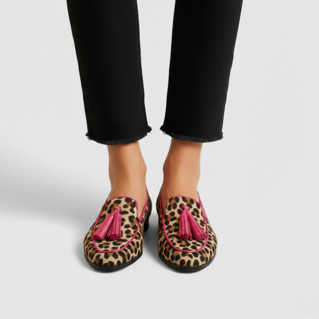 Elegantné mokasíny s leopardím vzorom Petronela