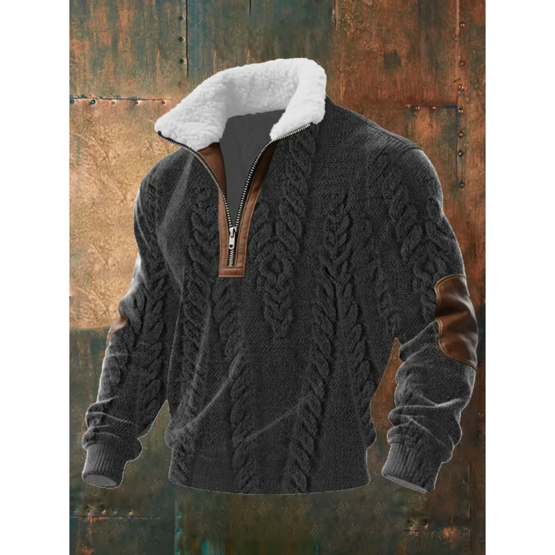Fleecový rolák na zips so vzorom Erik