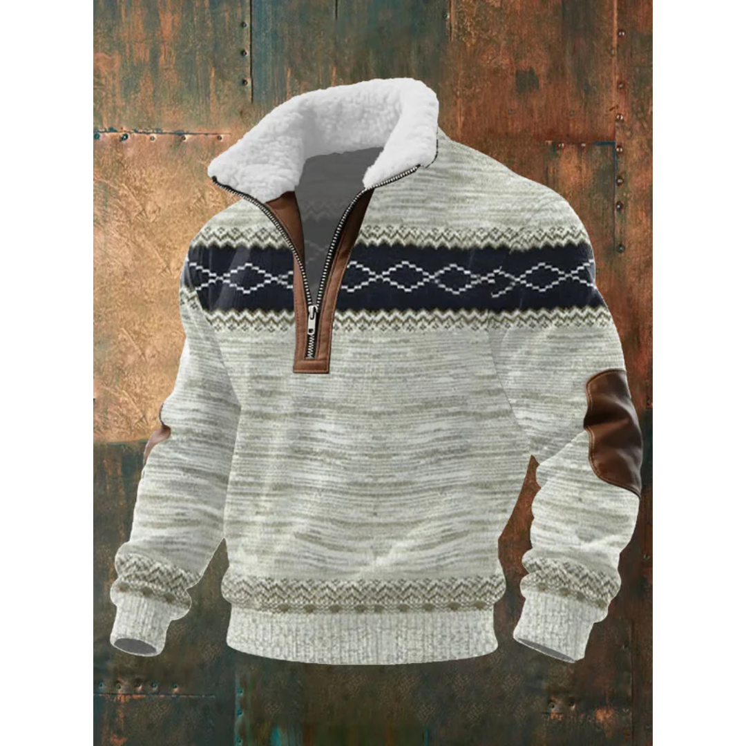 Fleecový rolák na zips so vzorom Erik