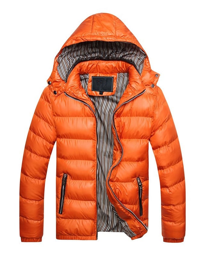 Prešívaná bunda na zips Ondrej – Oranžová