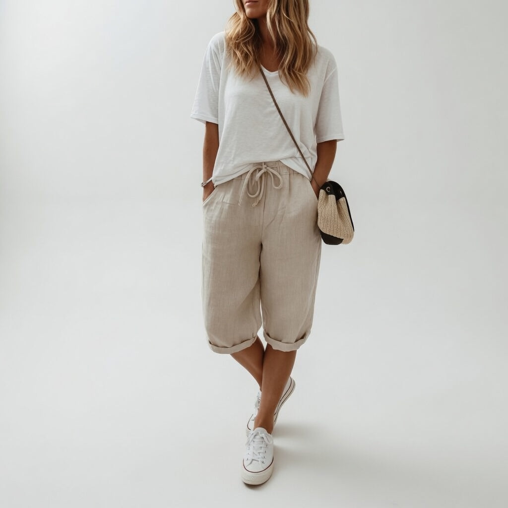 Letné bermudy z bavlny Irma – Khaki