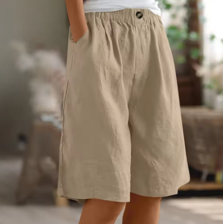 Voľné letné šortky Cecília – Khaki