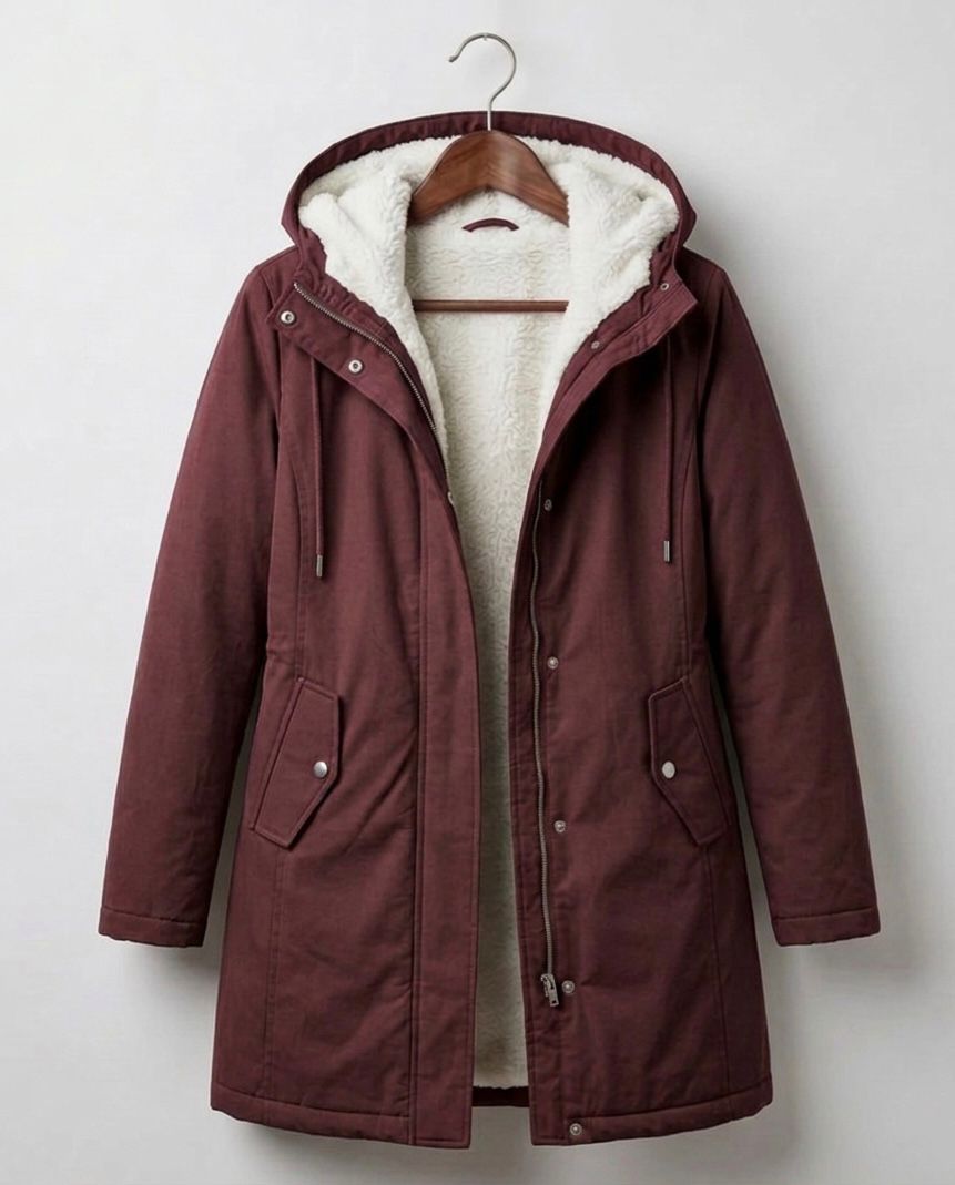 Zateplený dámsky kabát s kapucňou Helena
