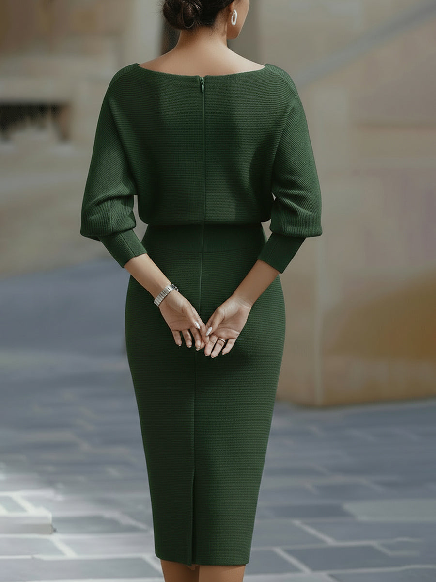 Elegantné midi šaty s drapovaním