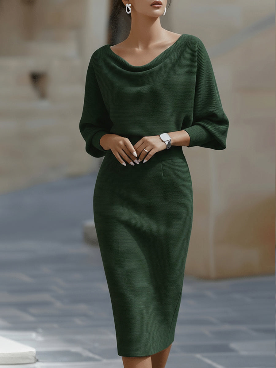 Elegantné midi šaty s drapovaním
