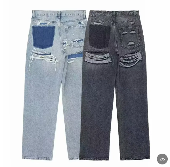 Roztrhané džínsy vo vintage štýle Laura