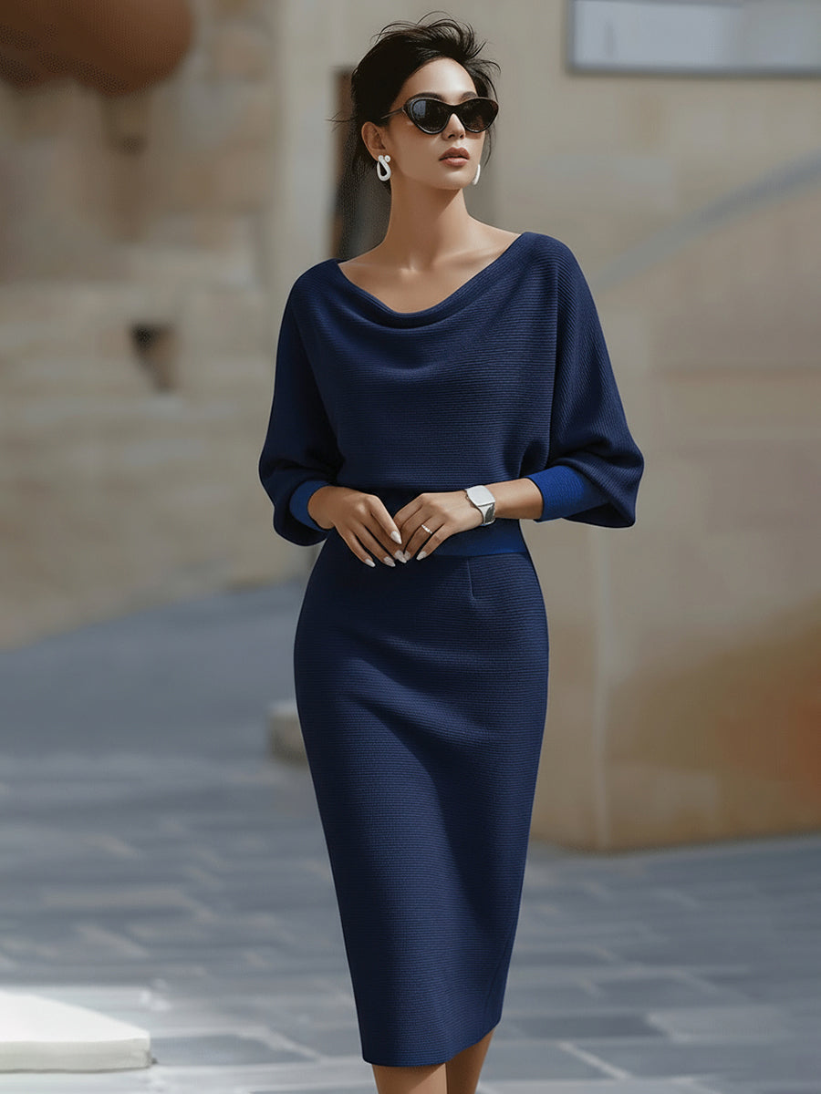 Elegantné midi šaty s drapovaním
