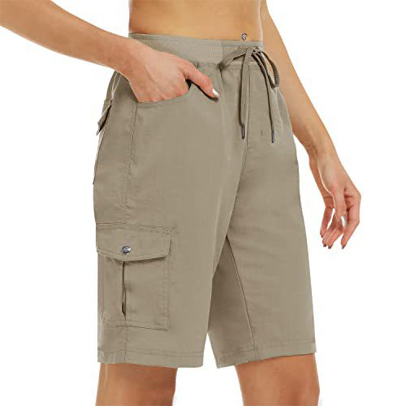 Rýchloschnúce cargo šortky Gizela – Khaki